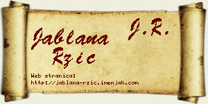 Jablana Ržić vizit kartica
